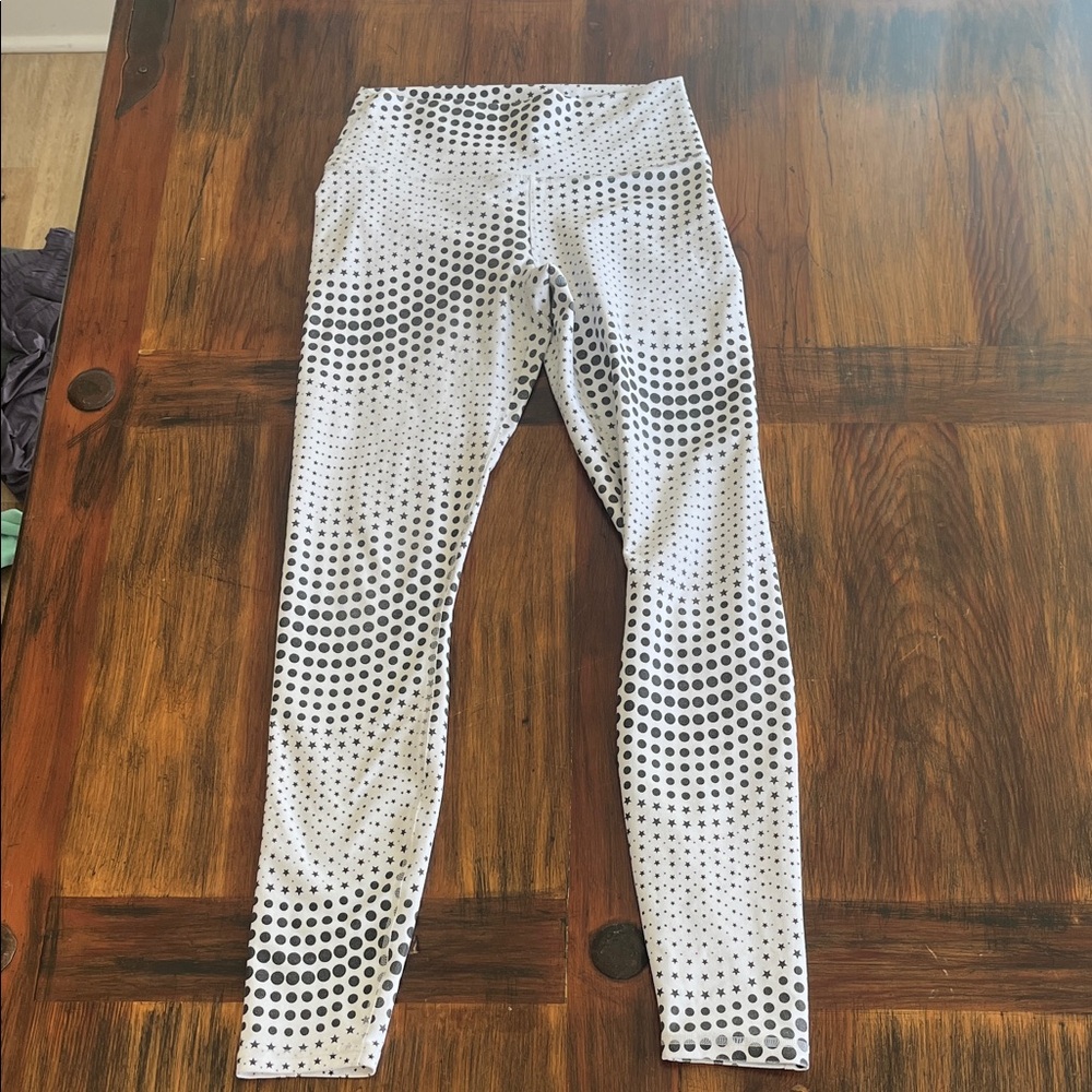 Fabletics Women's Black and White Dot Leggings